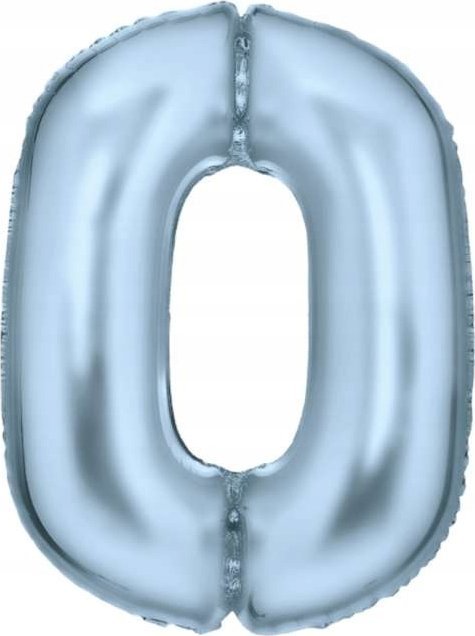AMSCAN Balon foliowy cyfra 0 satynowy pastelowy niebieski 86cm spakowany 9917332