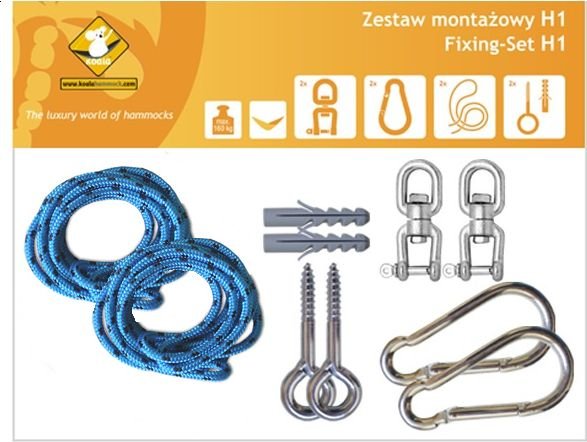 Koala Zestaw montażowy H1 do hamaków, niebieski (koala/zh1)
