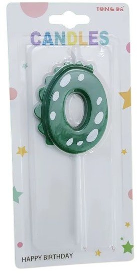 Świeczka Urodzinowa Na Tort / DINOZAUR / Świeczki na Urodziny / CYFRA 0