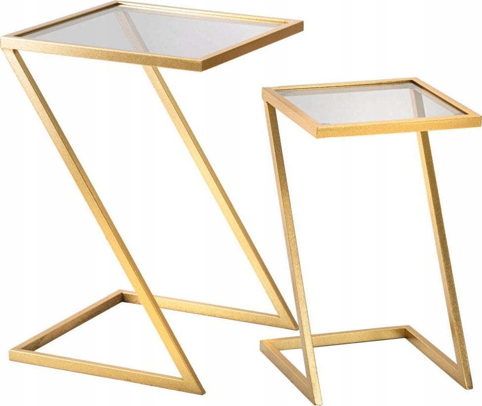 Ferretti Zestaw stolików pomocniczych z blatem z dymionego szkła