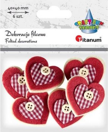 Titanum Filcowe serca 3D 6szt