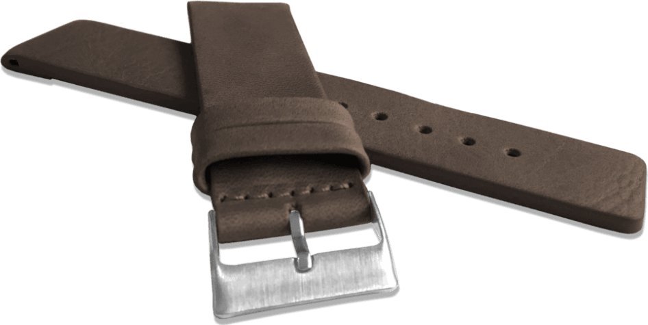 Lavvu LAVVU Ciemnobrązowy gładki pasek PLAIN z luksusowej skóry Top Grain - 22