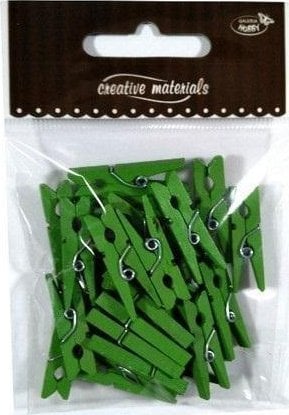 Klamerki drewniane zielone 30mm 25szt