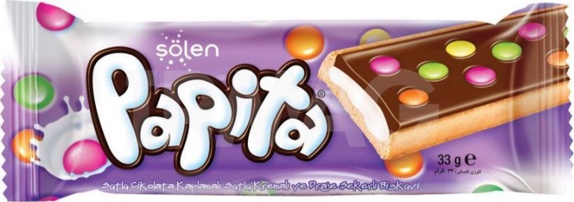 XXXXXXXX_Inny (Noname) Solen Papita kruche ciasteczko z czekoladą i nadzieniem mlecznym 33g