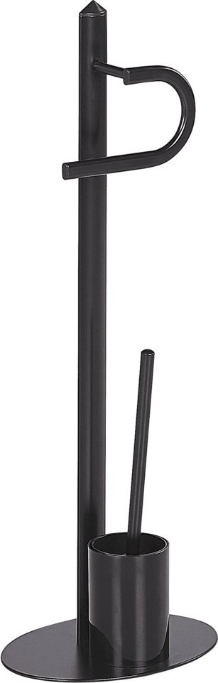 Beliani Stojak na papier i szczotkę toaletową czarny SARTO