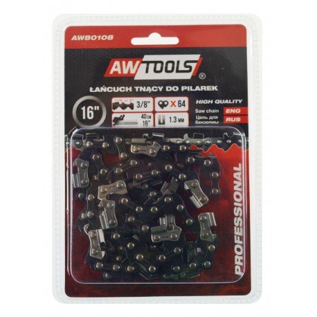 AWTools Łańcuch tnący do pilarki 40cm 16" 3/8" 1,3mm 64-ogniwa (AW80108)
