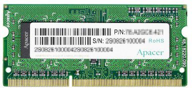 Pamięć do laptopa Apacer SODIMM, DDR3, 8 GB, 1600 MHz, CL11 (DS.08G2K.KAM)