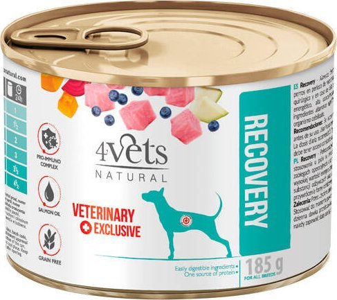 Mokra karma weterynaryjna dla psa rekonwalescenta 4Vets Natural Recovery 185 g