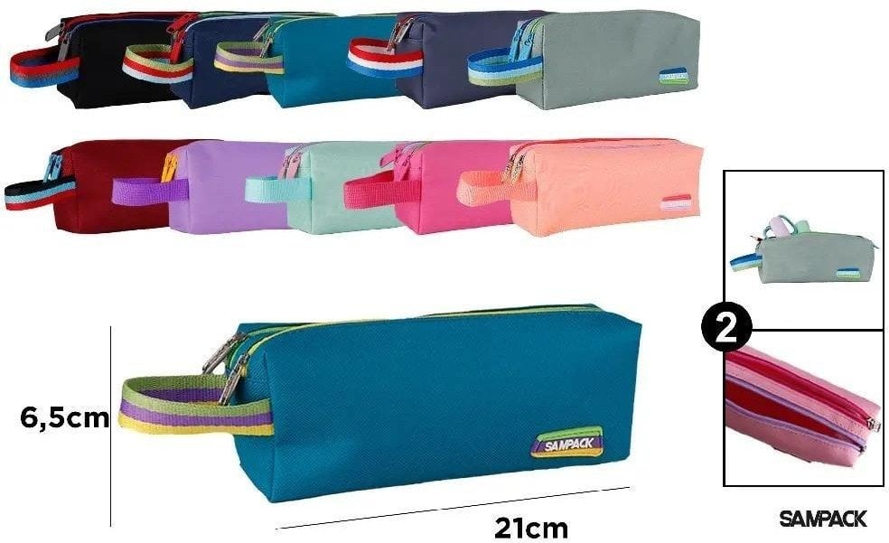 Piórnik dwukomorowy z uchwytem MIX