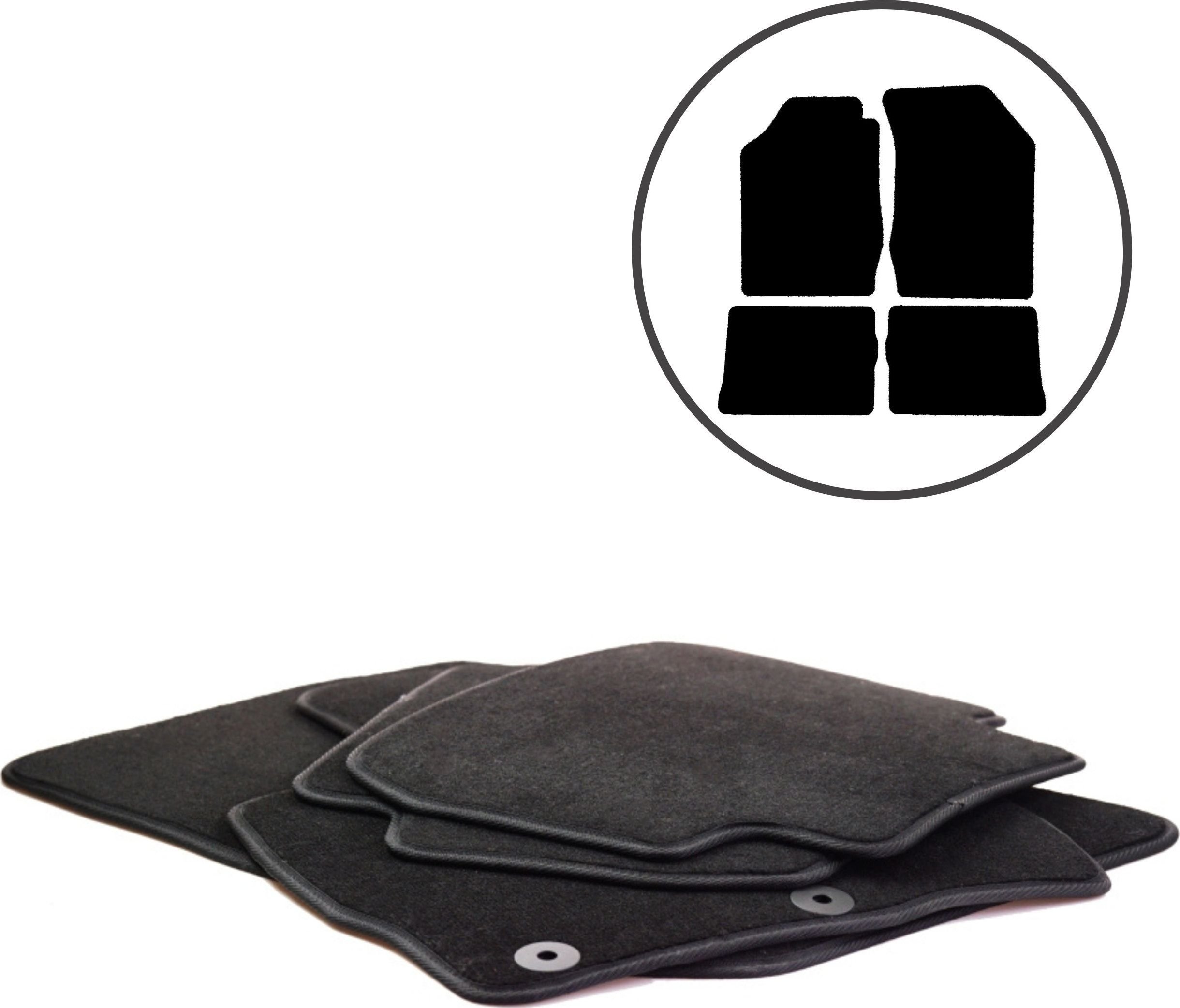 Dikel Dywaniki samochodowe welurowe 4szt Renault Clio II