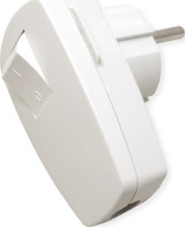 Bachmann Wtyczka z uziemieniem BACHMANN, biała, przełącznik kołyskowy 2-p