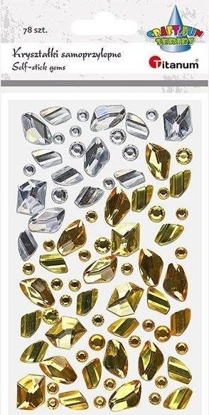 Titanum Kryształki samoprzylepne kamyki mix 79szt