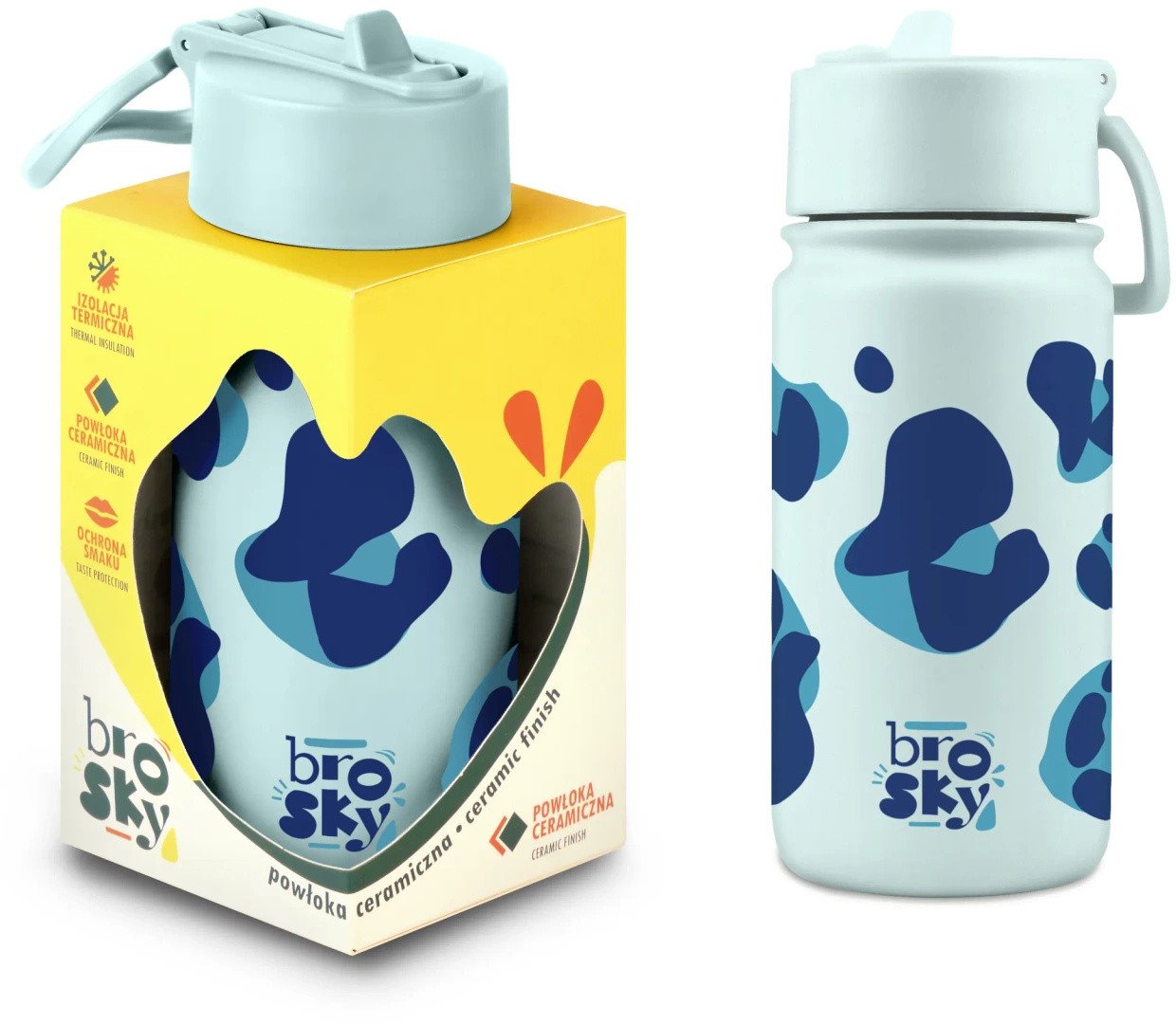 Brosky Wild Miętowy bidon na wodę z nadrukiem 450 ml