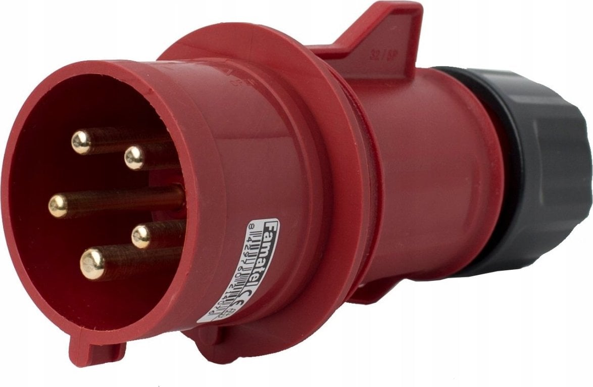 FAMATEL Wtyczka przenośna 32A 5P 400V czerwona IP44 SpeedPRO 13303