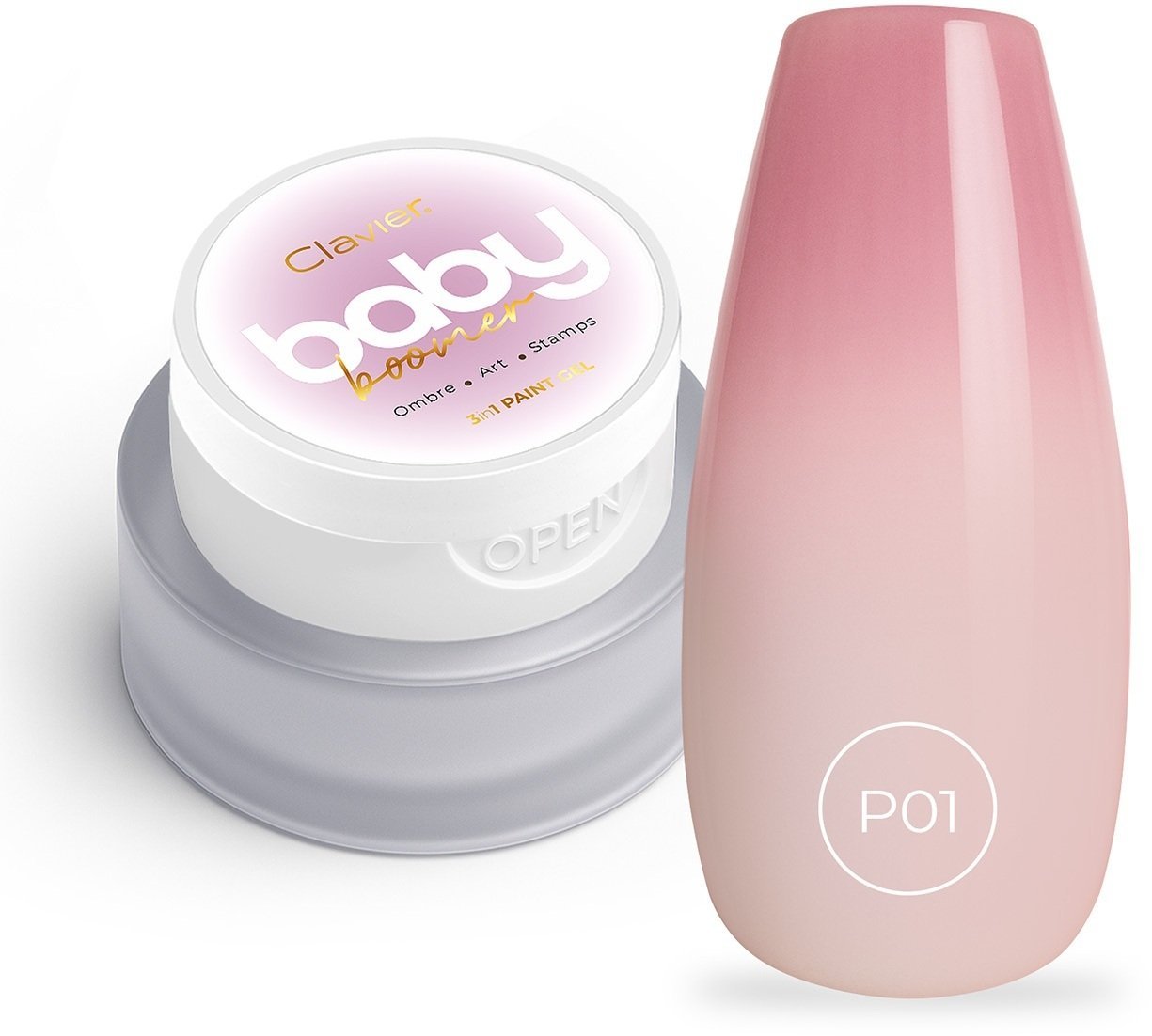 Silcare CLAVIER_Baby Boomer budujący żel 3w1 P01 Roselle 3g