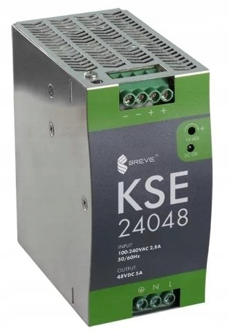 Zasilacz impulsowy KSE 24048M 230/ 48VDC 5A 240W na szynę DIN, Uzas: 96-264VACVAC, Ta70, 17000-1548