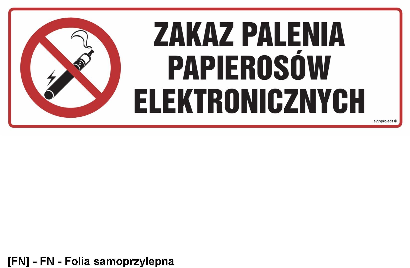 NC090 - Zakaz palenia papierosów elektronicznych 750x250