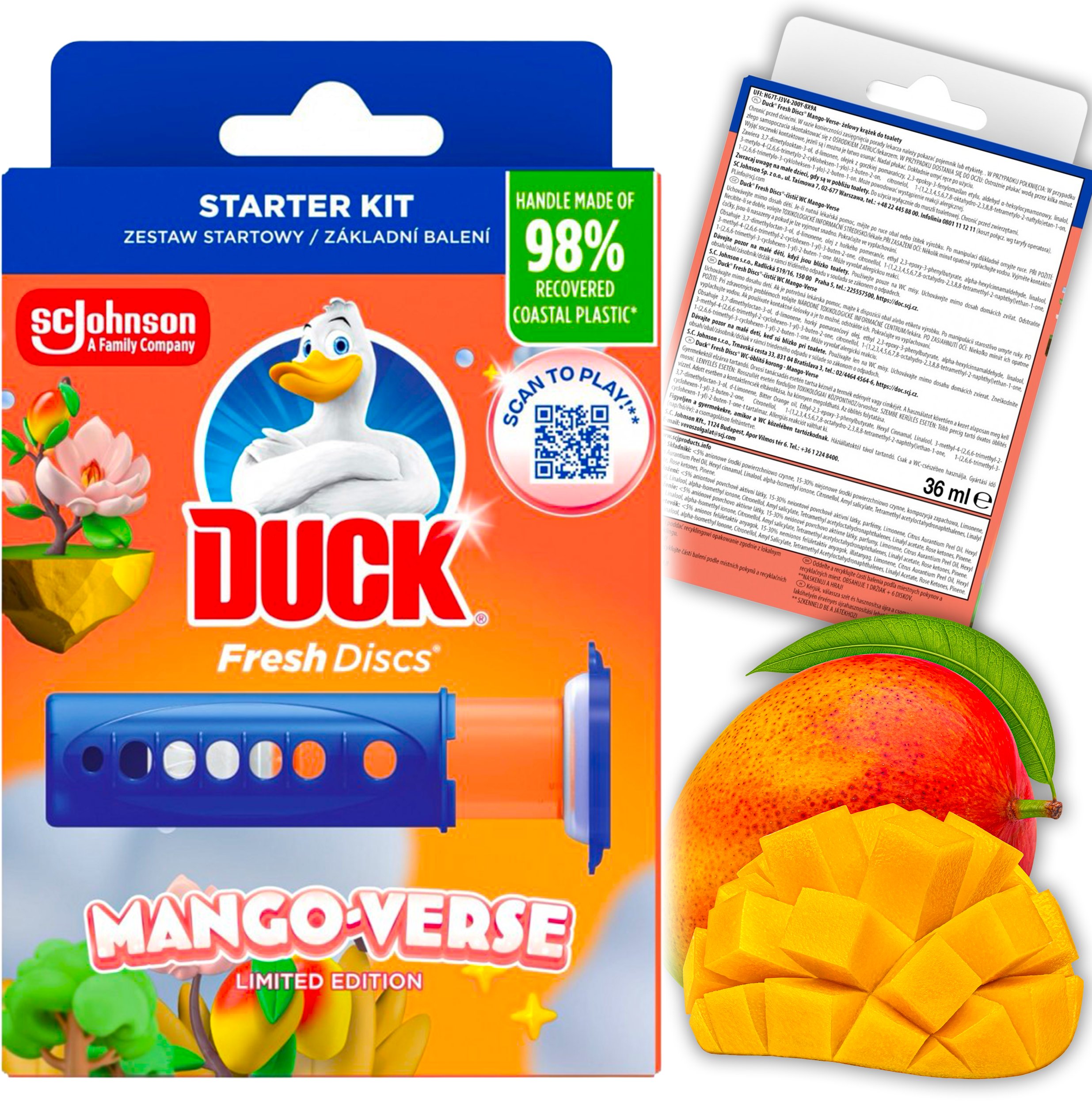 Duck Fresh Discs Mango Verse - Żelowy Krążek Do Toalety 36ml + Aplikator