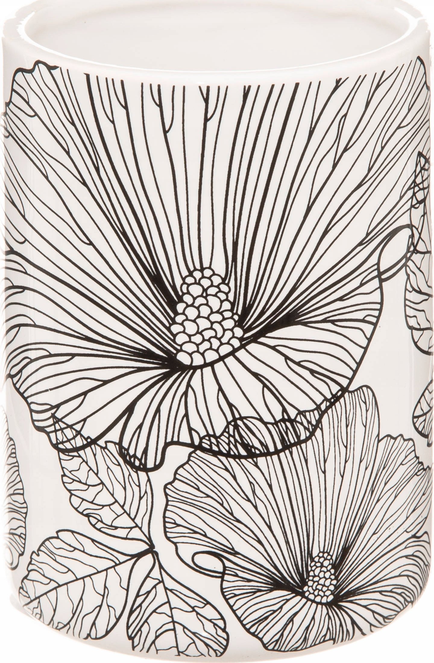 5five Kubek na szczoteczki do zębów BLACKFLORA, ceramiczny