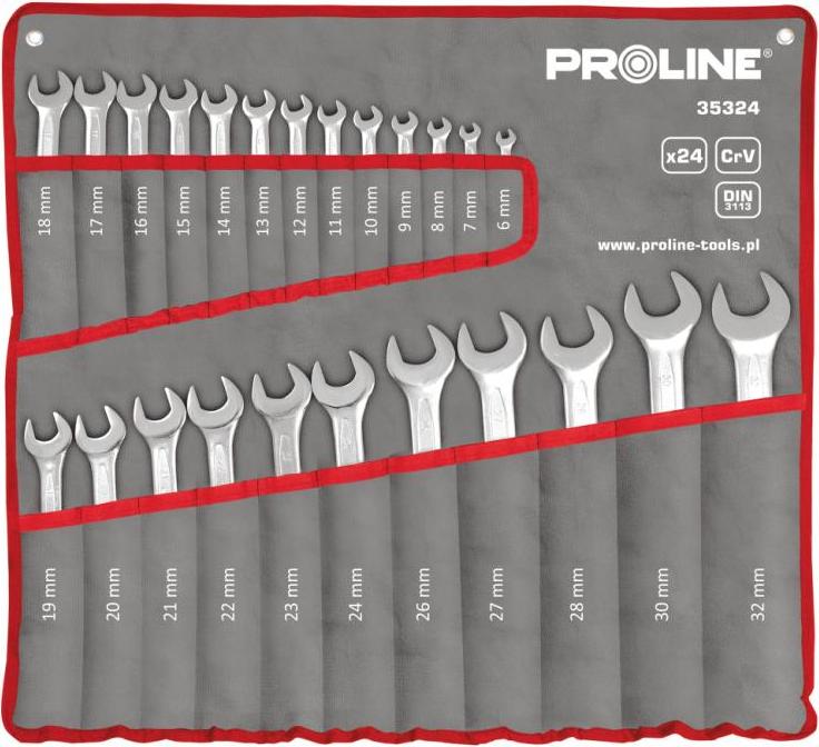 Pro-Line Zestaw kluczy płasko-oczkowych 6-32mm 24szt. (35324)