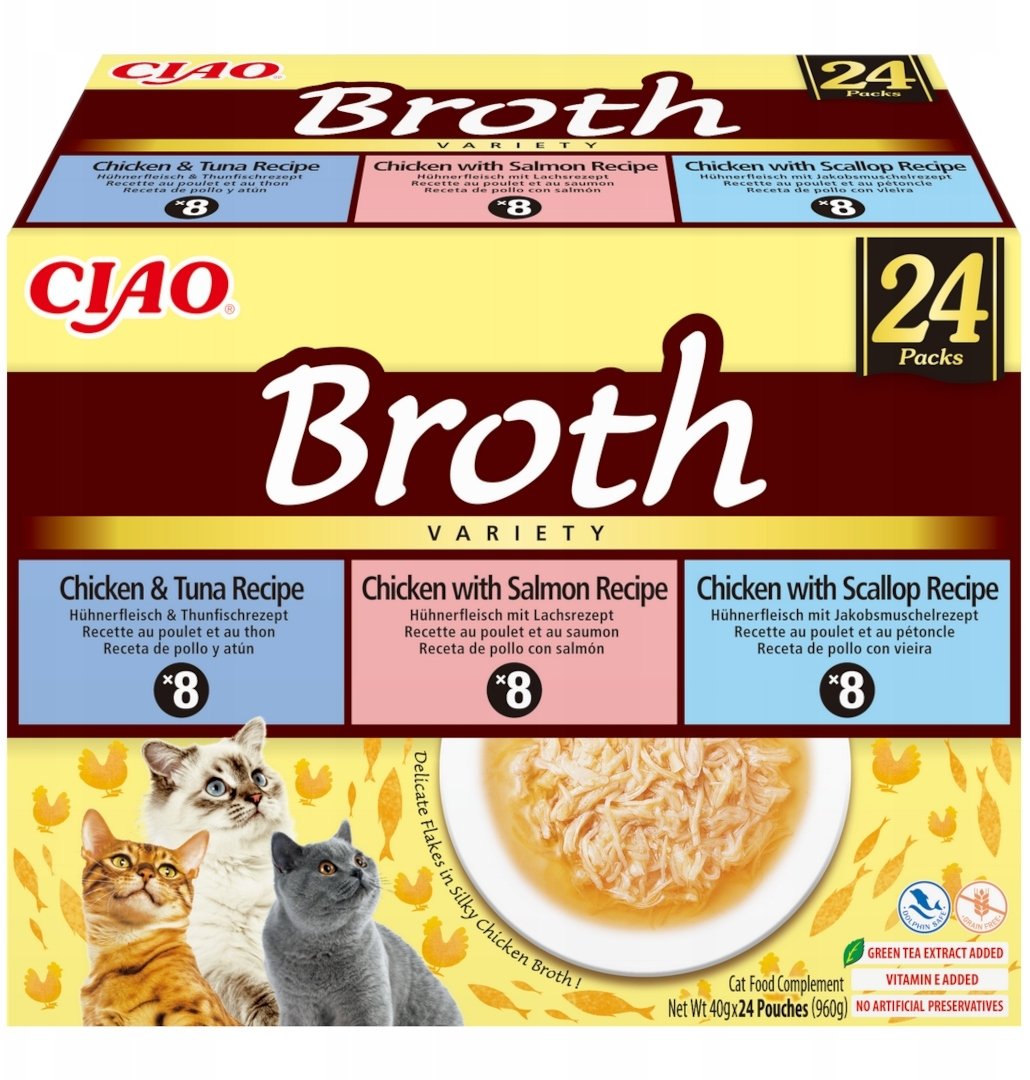INABA CAT CIAO BROTH CHICKEN,FISHSCA LLOP 24x40g