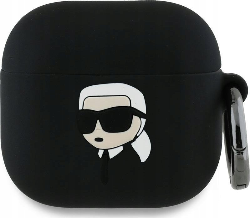 Karl Lagerfeld KLA4RUNIKK AirPods 4 cover czarny/black Silicone Karl Head 3D