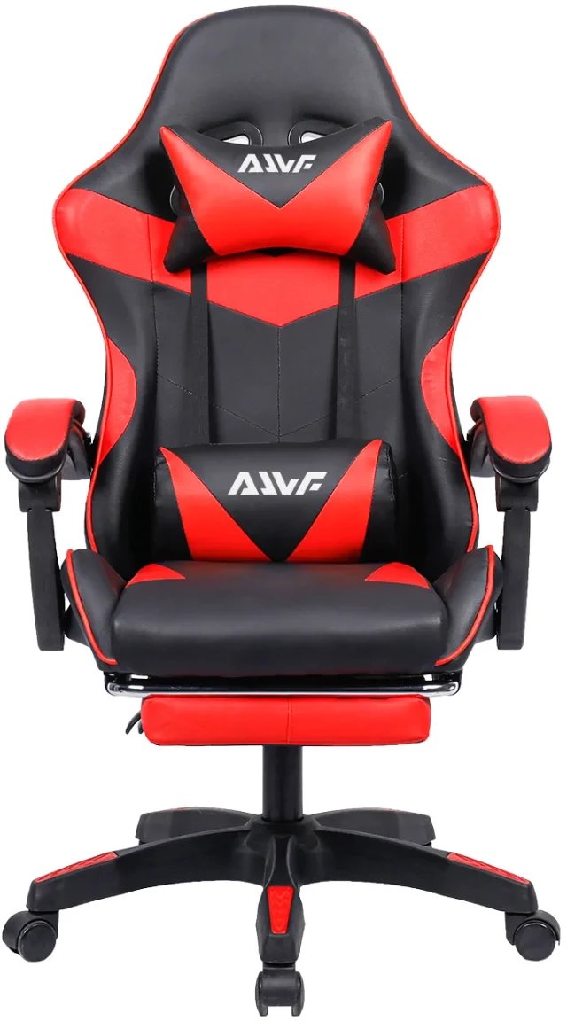 Fotel gamingowy dla gracza z podnókiem biurowy czarno-czerwony Sienna