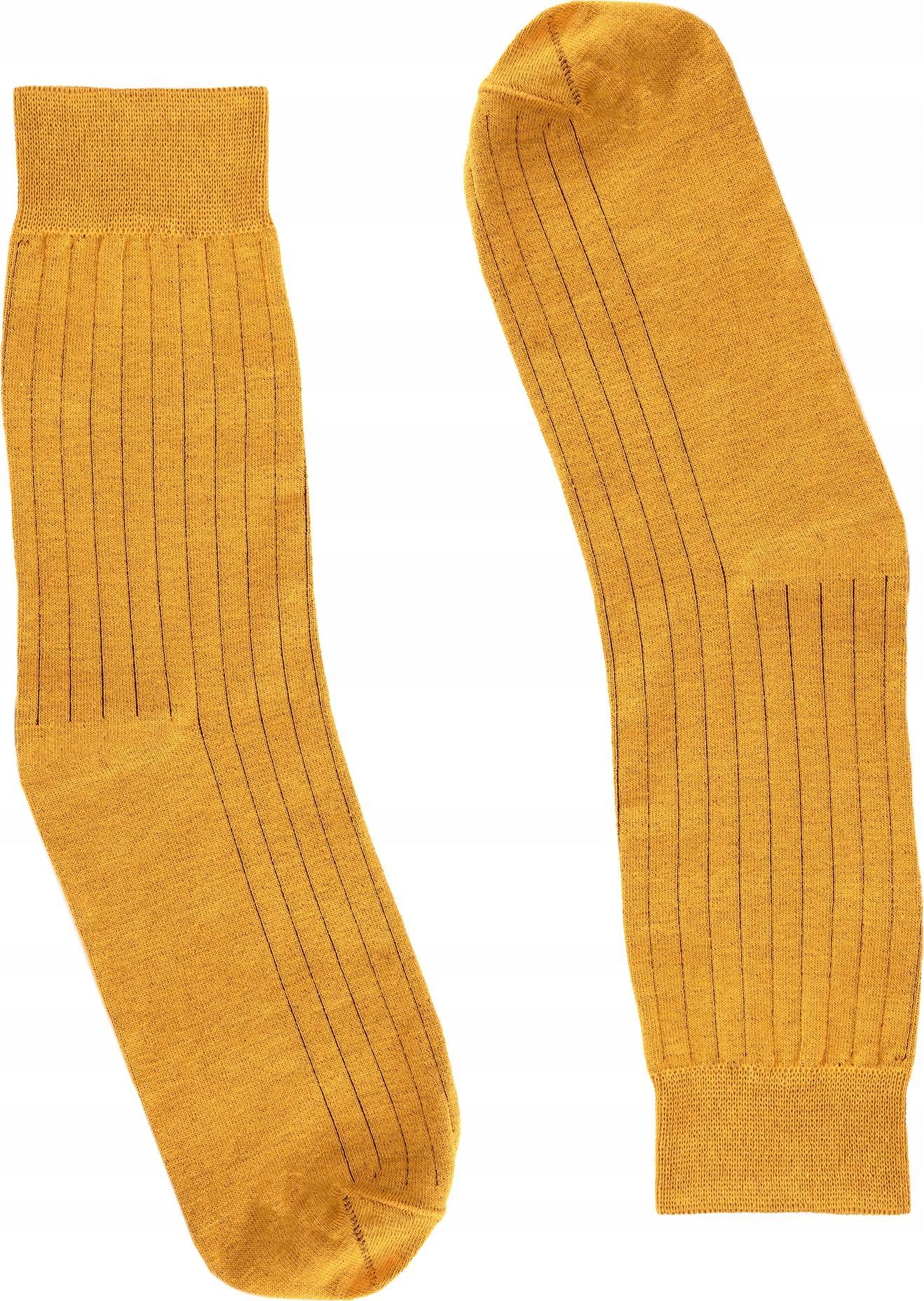 FAVES. Socks&Friends Skarpetki musztardowe w prążki - dzieci 31-35
