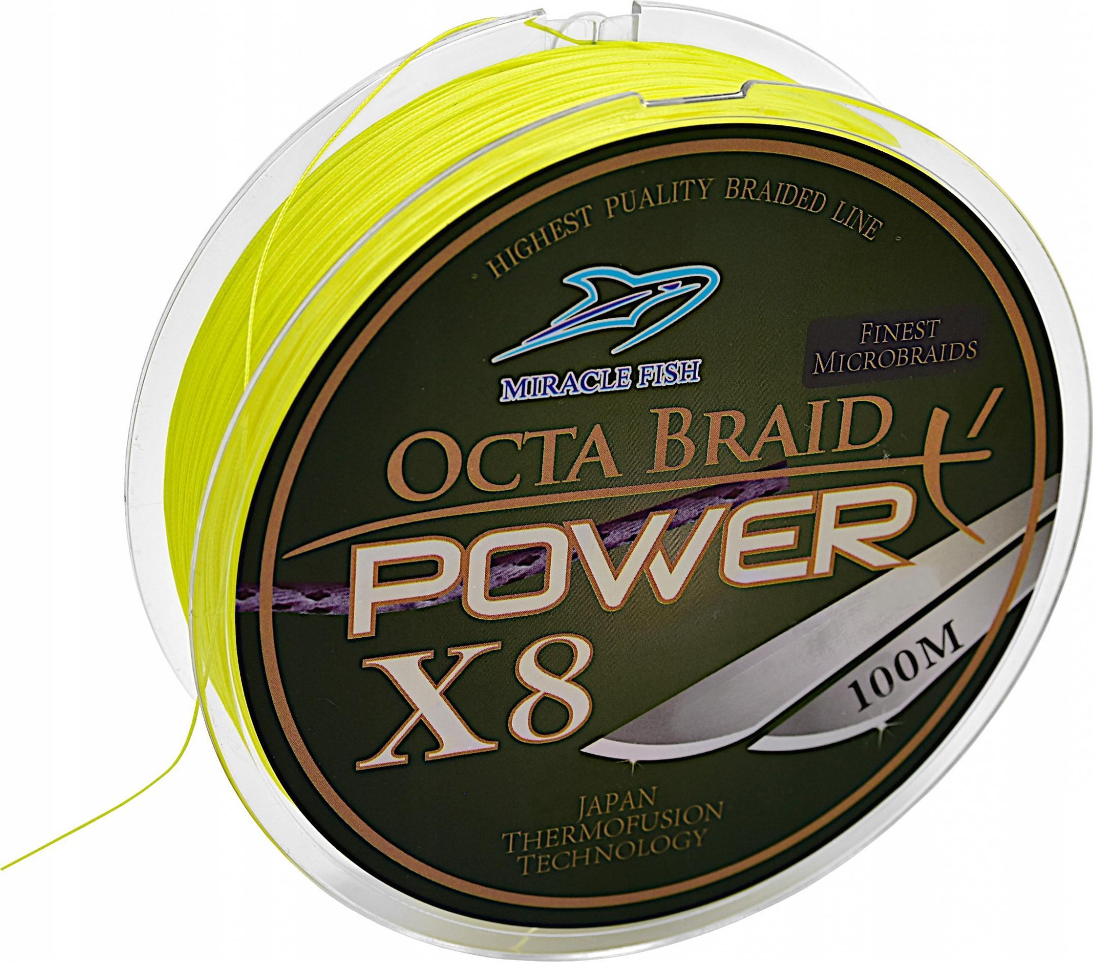 Miracle Fish PLECIONKA WĘDKARSKA 8-splotowa 0,40 mm zółta-fluo