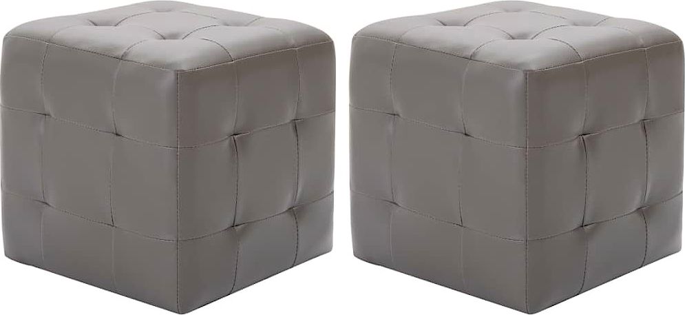 Elior Zestaw szarych puf tapicerowanych - Zauri 2X