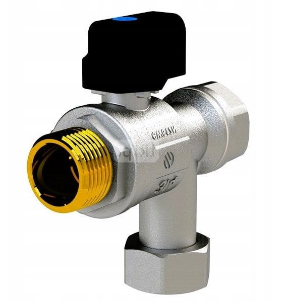 SENA VA30 Zawór kulowy kątowy do kotłów 1/2 GW x 1/2 RN z filtrem pokr. motylk.