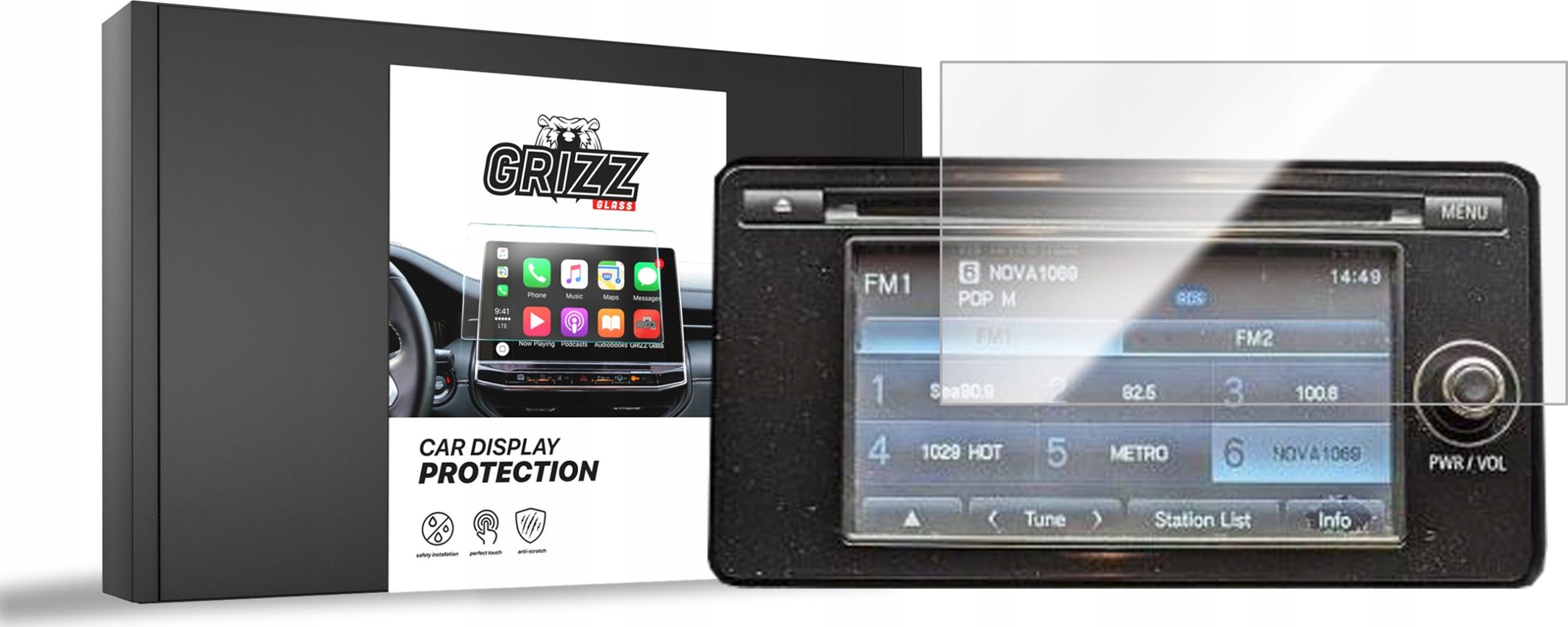 Radio samochodowe GrizzGlass Folia ceramiczna GrizzGlass CarDisplay Protection do Mitsubishi Lancer 8 2015