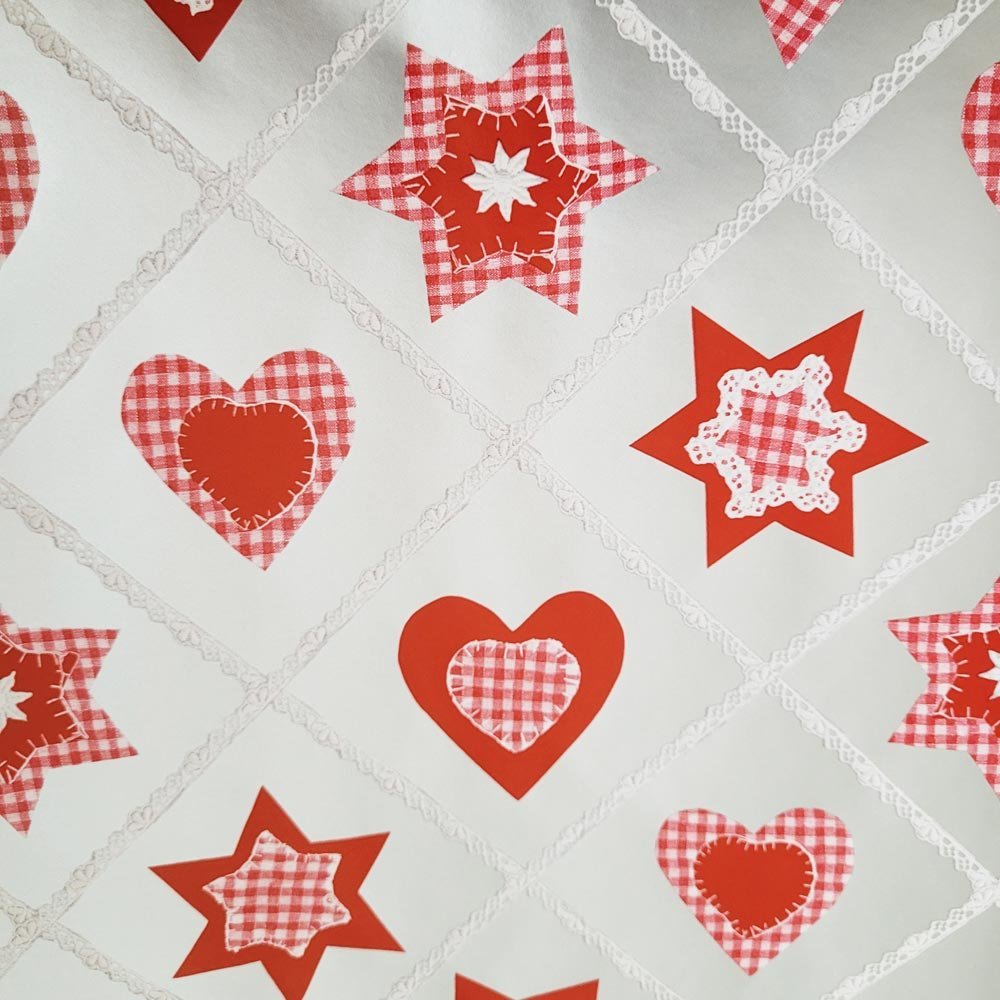 Fastima Papier do pakowania prezentów walentynki 57cmx2m 2m592 serce srebrny