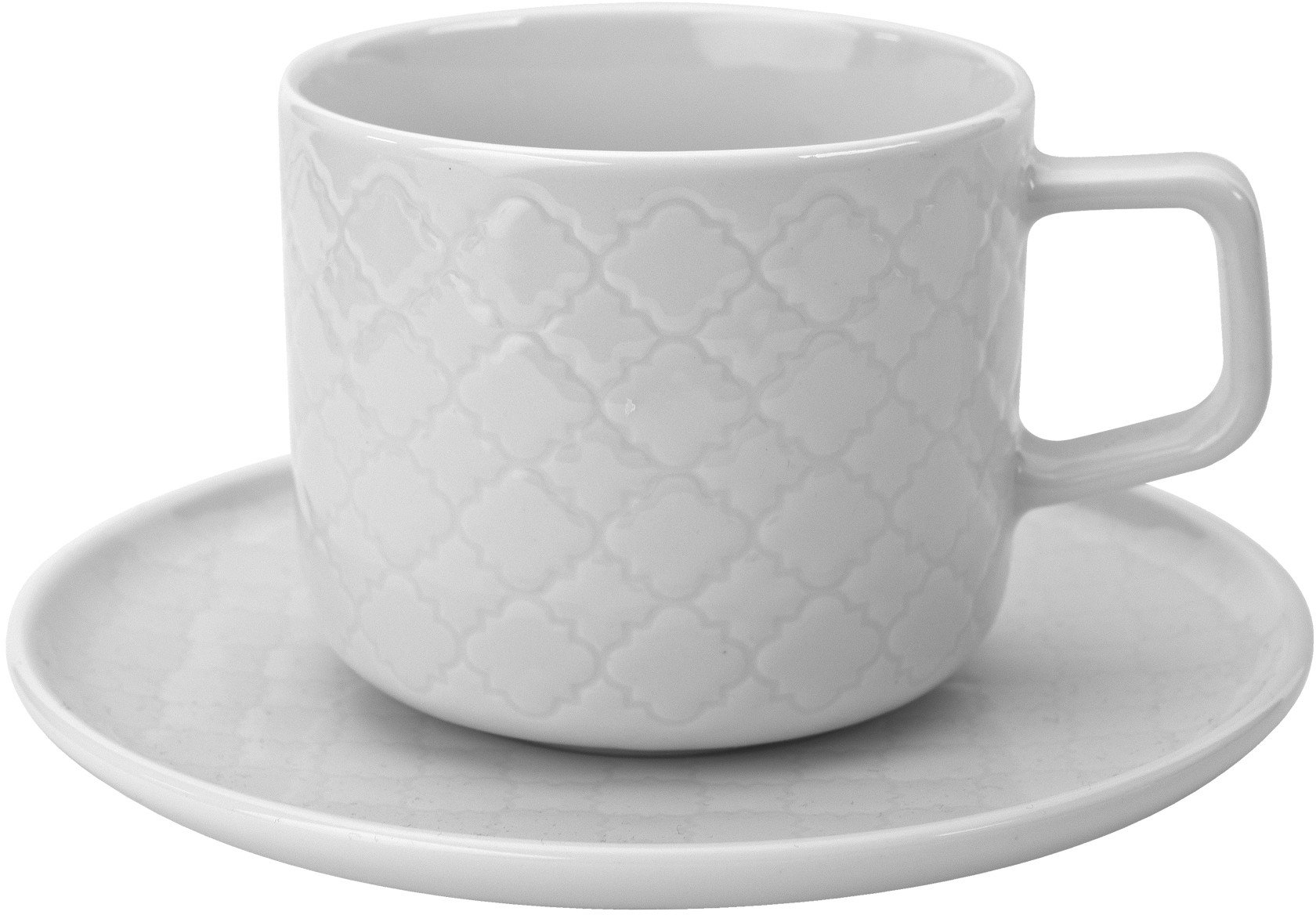 Filiżanka porcelanowa 250 ml + spodek Marrakesz Biały