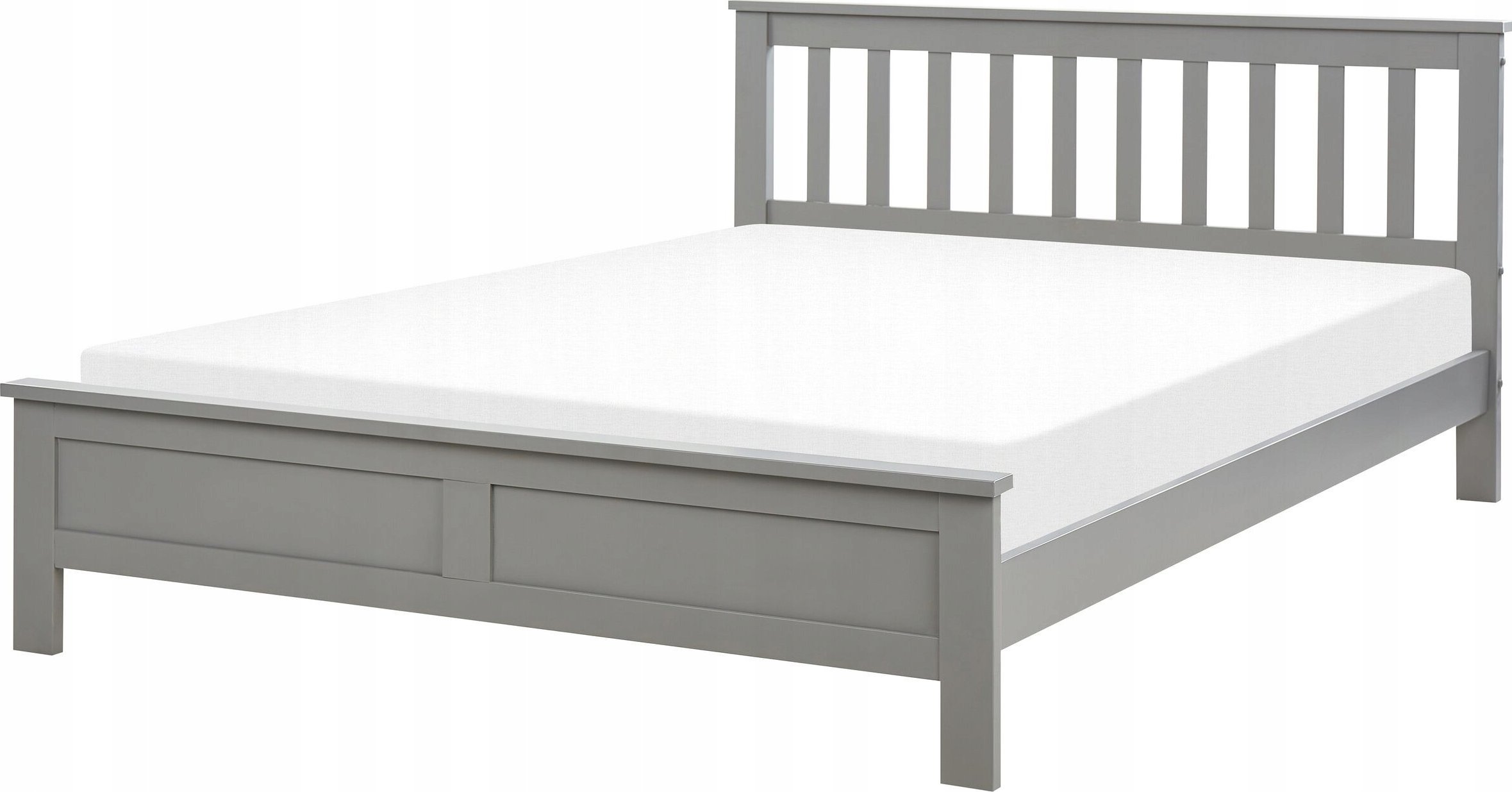 Beliani Łóżko drewniane 140 x 200 cm szary MAYENNE