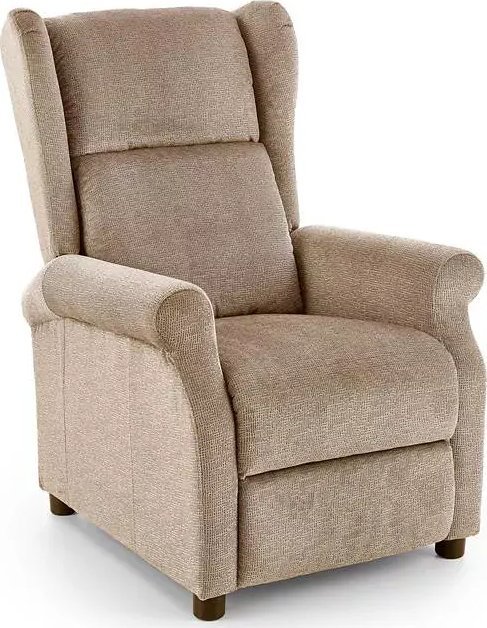 Elior Beżowy rozkładany fotel masujący - Alden 3X