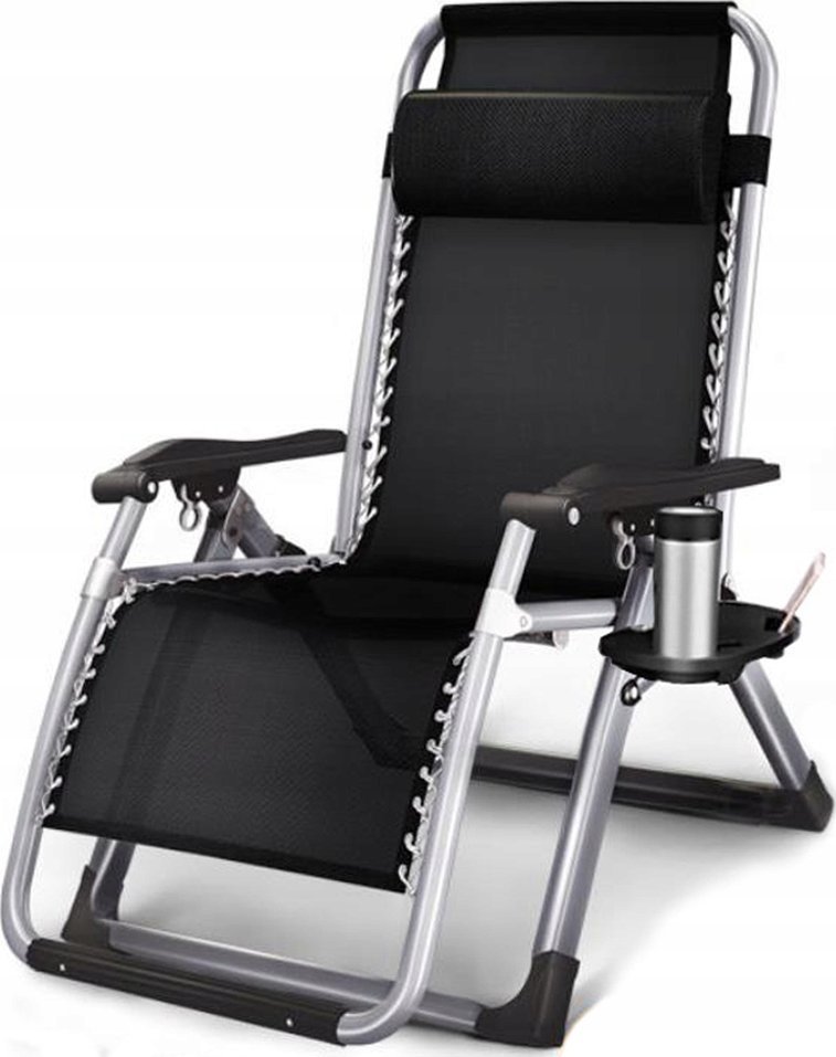 LEŻAK OGRODOWY GRAWITACYJNY WYGODNY PLAŻOWY FOTEL SOLIDNY NA TARAS ZAGŁOWEK