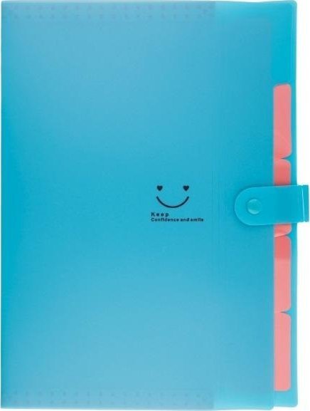 Teczka plastikowa A4 z 5 przegródkami niebieska