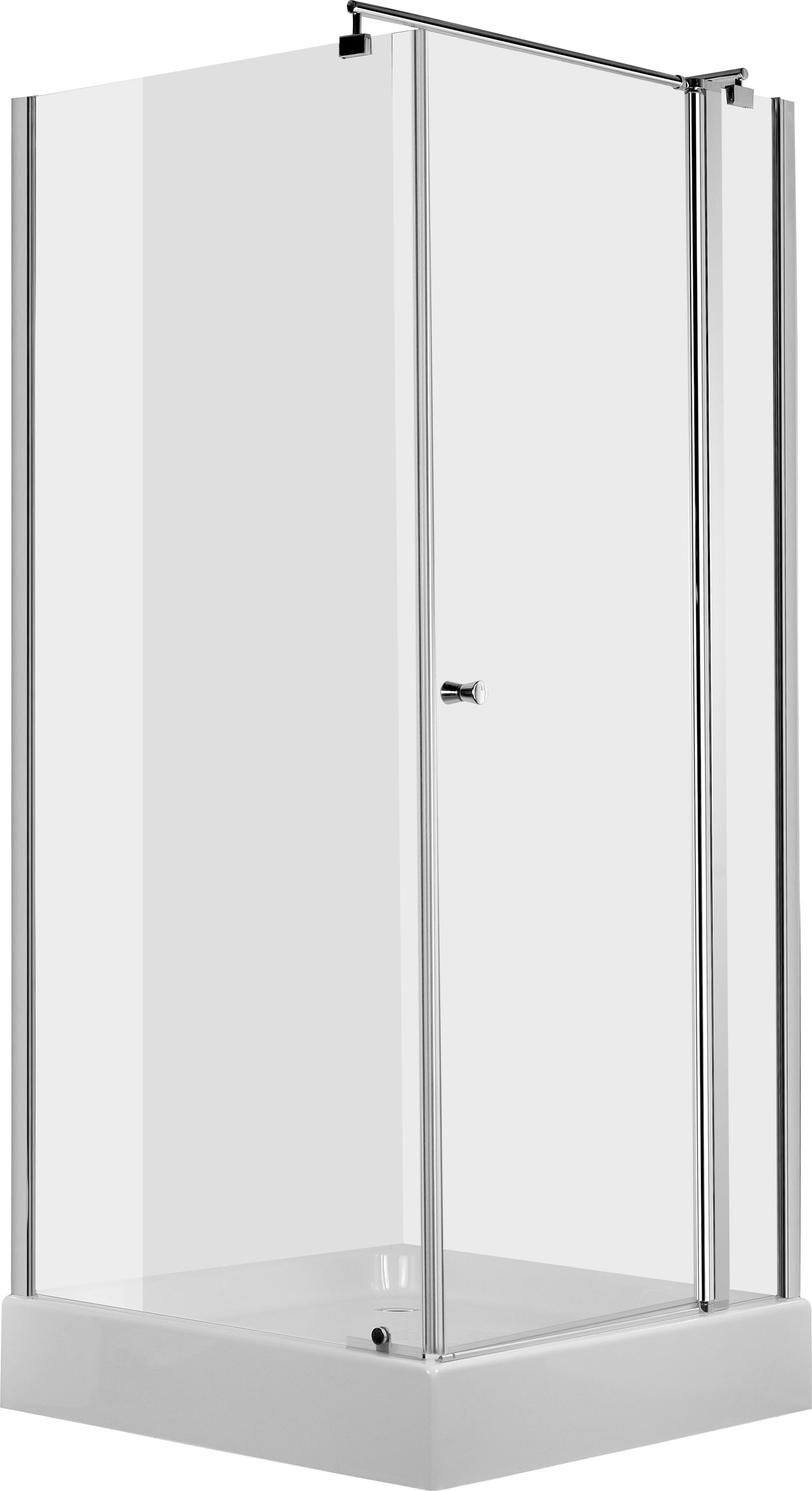 Deante Cubic kwadratowa, szkło transparentne z powłoką, profil chrom, 80x80 cm (KTI_044P)