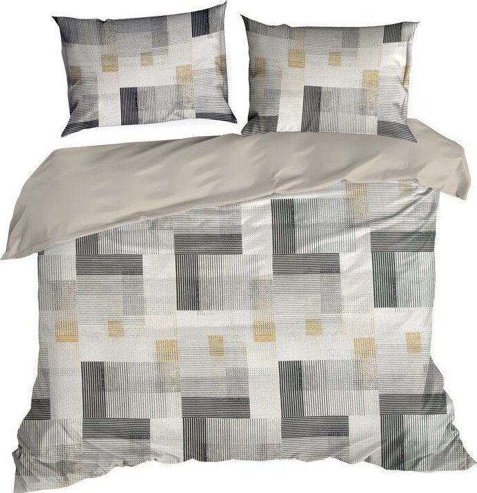 Design 91 Pościel satynowa geometryczny nadruk POSLEA 220X200 70X80X2 wielokolorowa