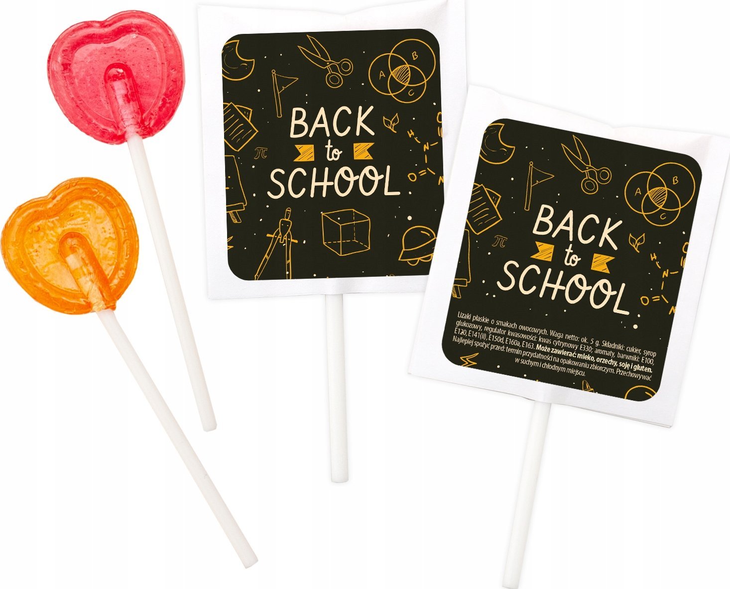 B&B Słodycze z Pomysłem Lizaki dla dzieci Witaj Szkoło, Back to School zestaw 50 szt. wz 4 250g