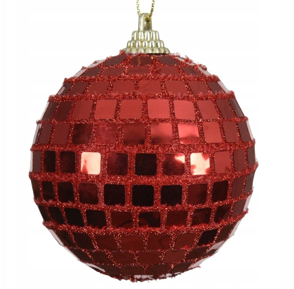 Bombka choinkowa nietłukąca ozdobna piankowa czerwona kula DISCO 8 cm 1szt