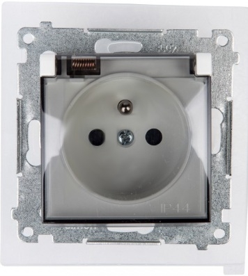 Kontakt-Simon Gniazdo SIMON54 hermetyczne 1-krotne z/u 16A IP44 biały - DGZ1BZ.01/11A