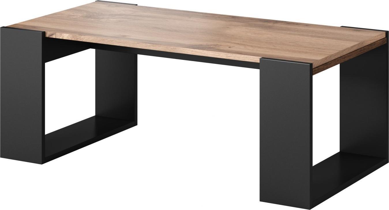 Cama Meble Ława/Stolik WOOD 120x55x46 dąb wotan + antracyt