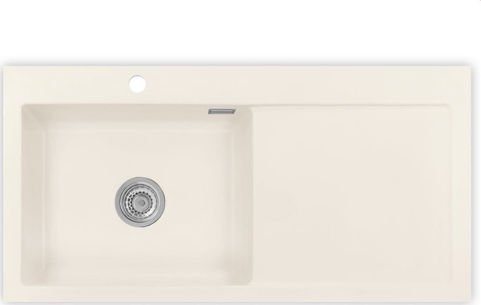 Zlewozmywak SYSTEMCERAM Systemceram Mera 100 SL Jasmin, zlewozmywak ceramiczny, korek manualny