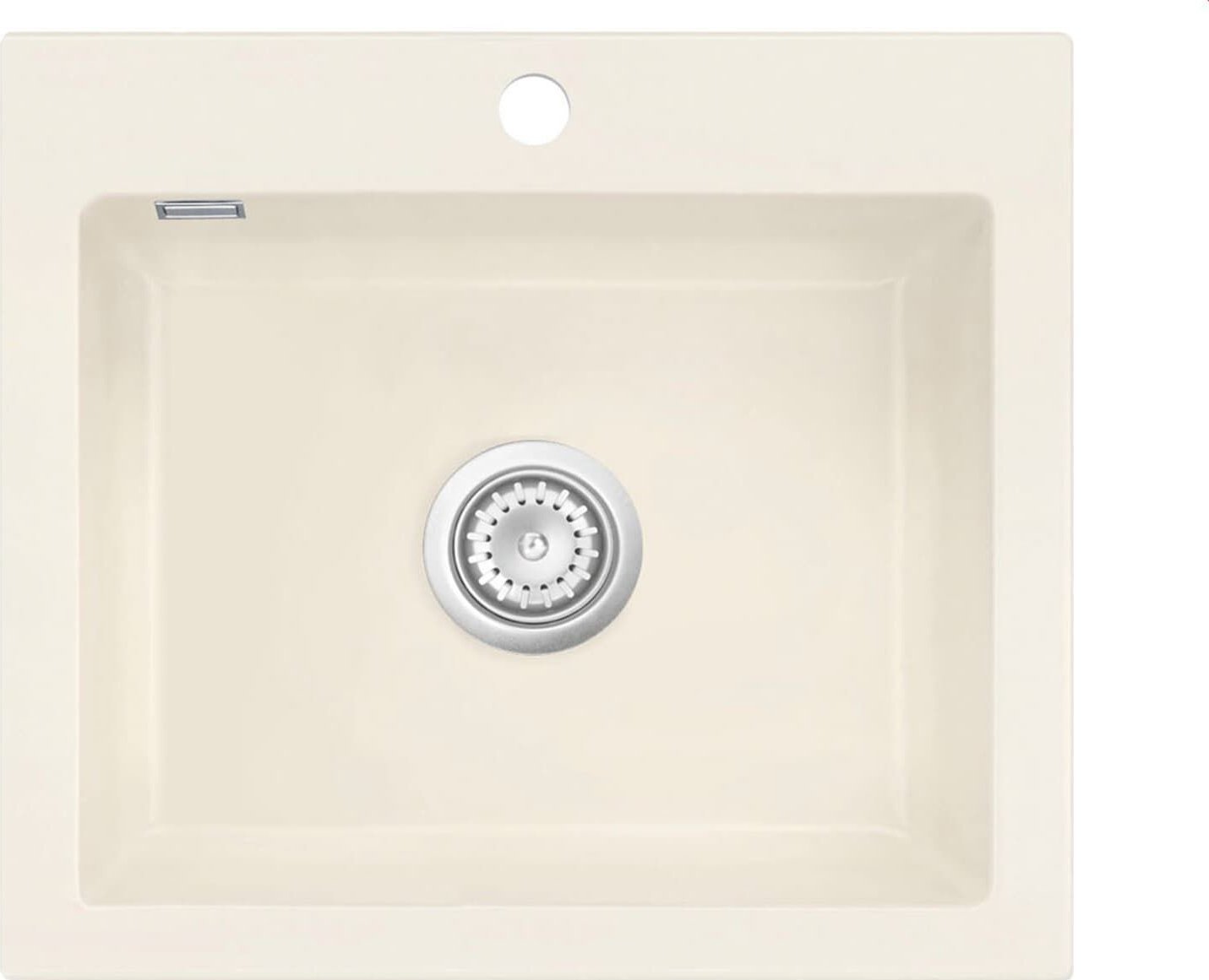 Zlewozmywak SYSTEMCERAM Systemceram Mera 57 Jasmin, Zlew ceramiczny, korek manualny