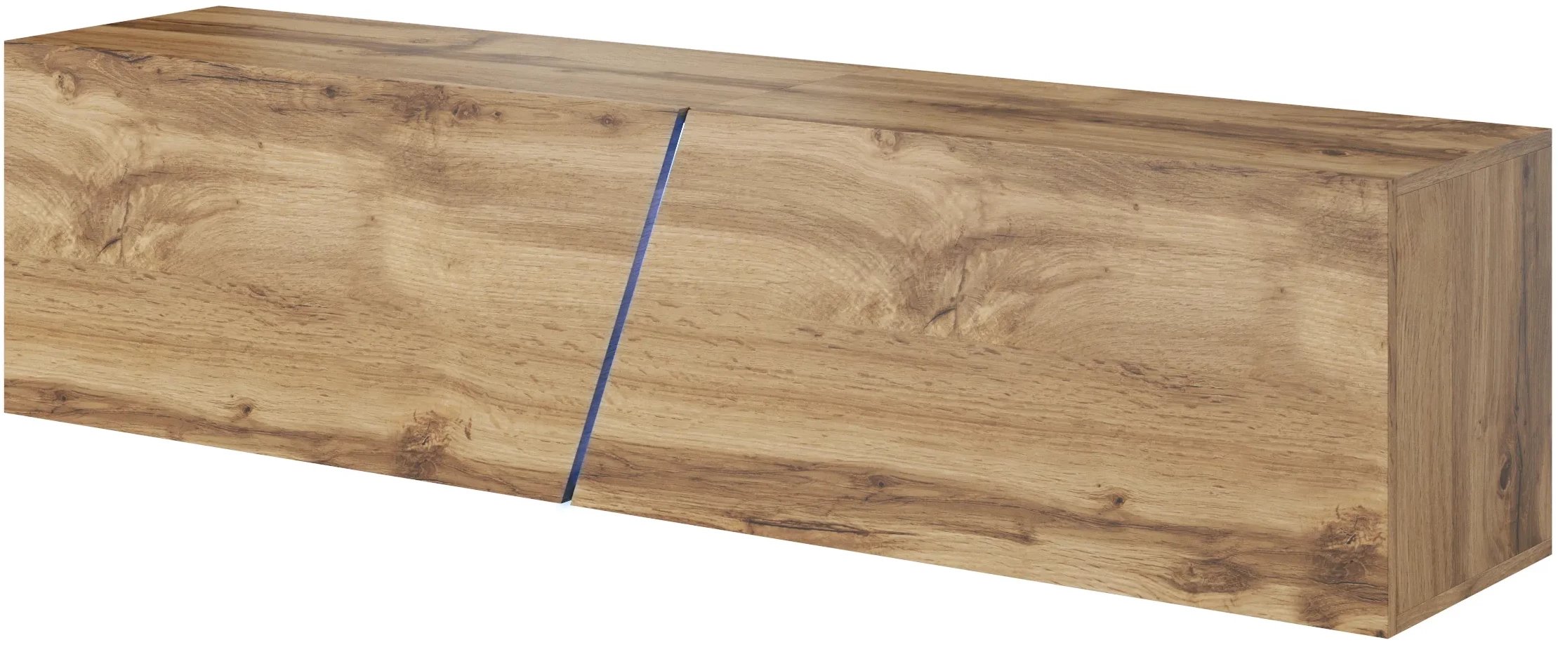 Szafka RTV SLANT 160cm dąb wotan z oświetleniem LED WIPMEB