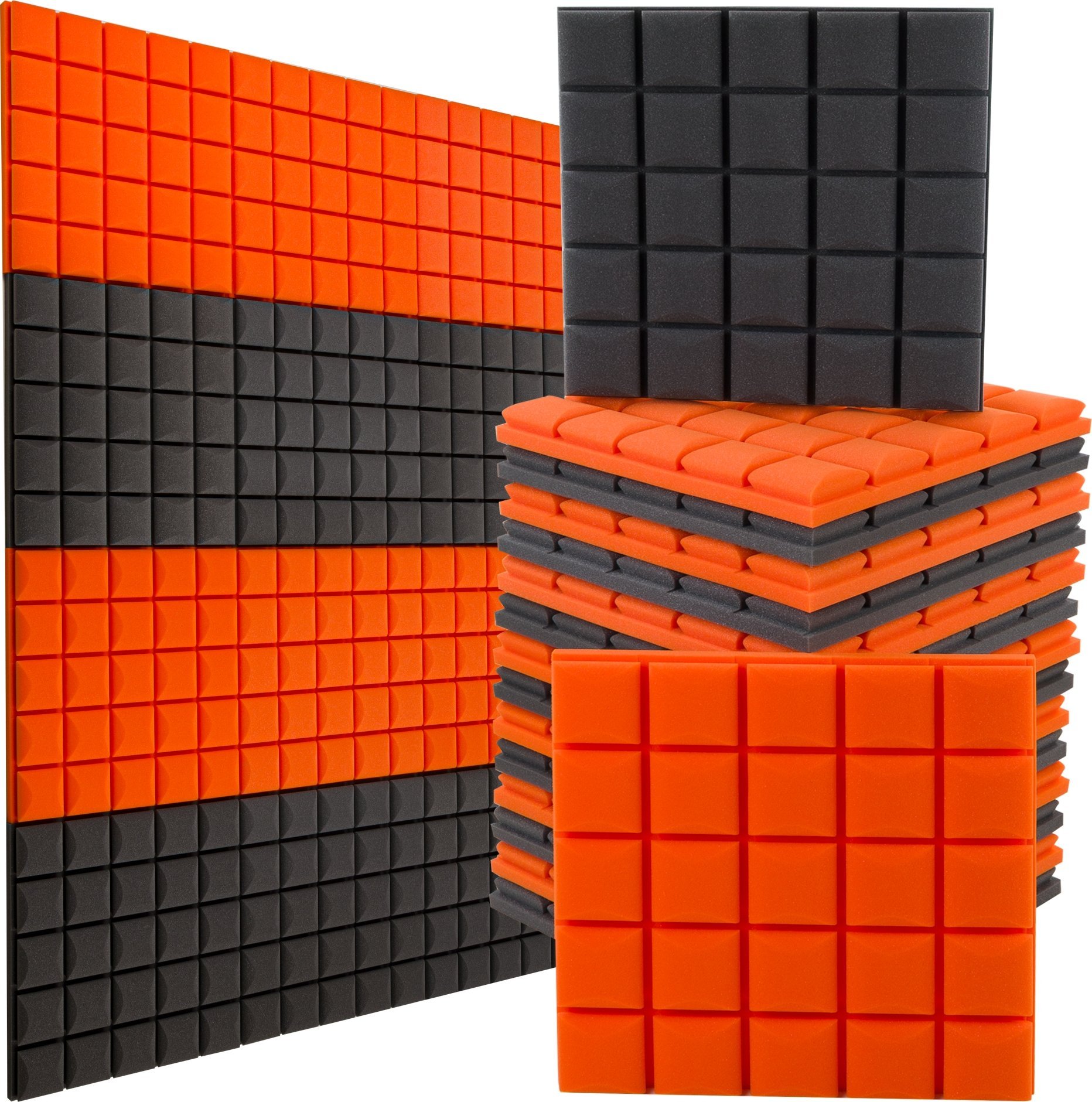 Panele wygłuszające kostka szara pomarańczowa 4m2 akustyczny pokój gracza