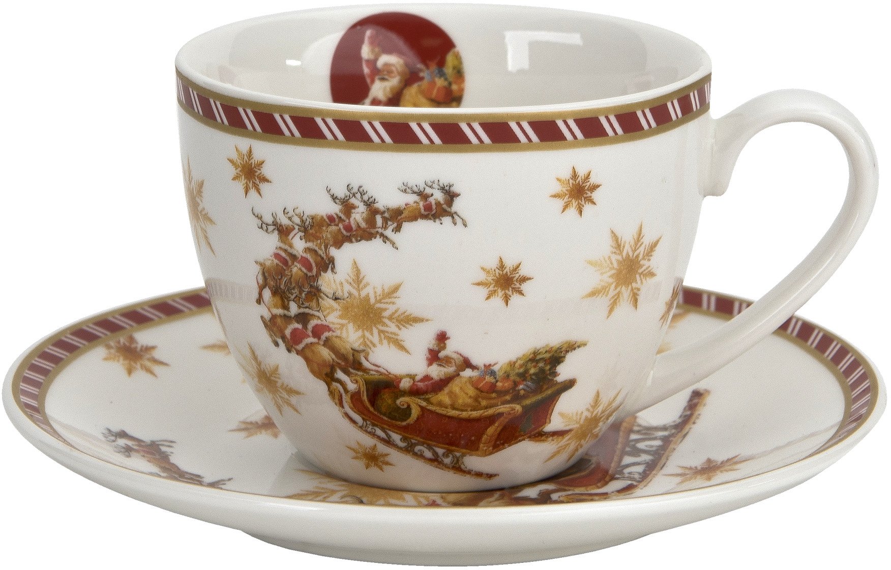 Filiżanka porcelanowa 220 ml + spodek Santa on Sleigh