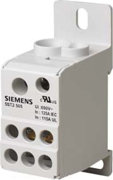 Siemens Blok rozdzielczy 125A 1P 690V 1x10-35mm2 1x6-16mm2 6x2,5-16mm2 DIN 5ST2505
